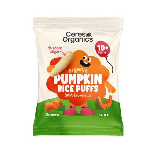 Ceres Organics Rice Puffs Pumpkin 10+ Months 15g