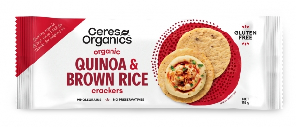 Ceres Organic Brown Rice Crackers Quinoa115g