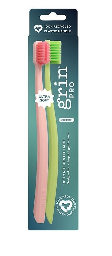 Grin Pro Toothbrush Ultimate Gentle Care Ultra Soft 2 Pack