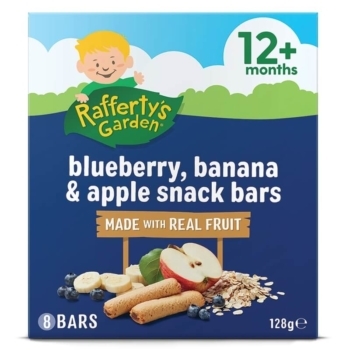 Rafferty's Garden Snack Bars Blueberry Banana & Apple 12+ Months 8 Pack 128g