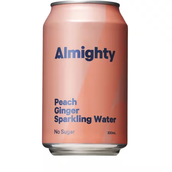 Almighty Sparkling Water Peach & Ginger 330ml