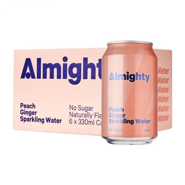 Almighty Sparkling Water Peach & Ginger 6 x 330ml