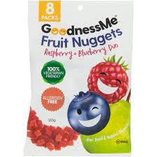 Goodness Me Fruit Nuggets Raspberry & Blueberry 8 Pack 120g