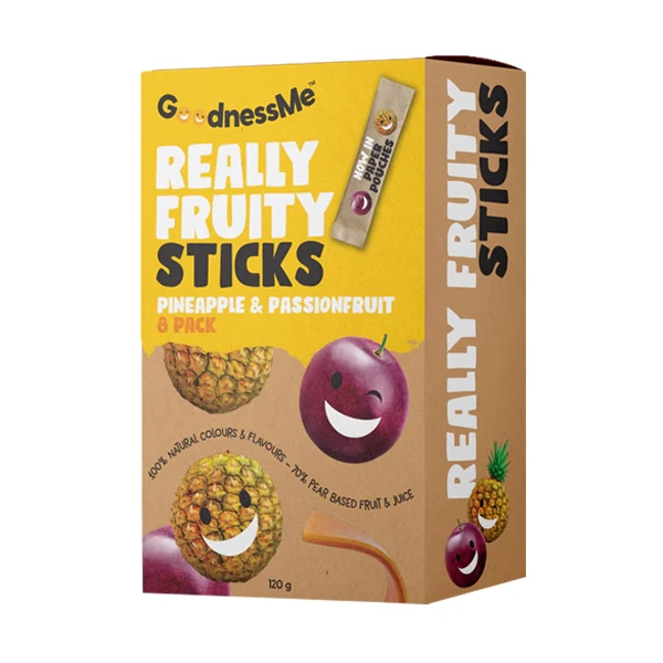 Goodness Me Fruit Sticks Pineapple & Passionfruit 8 Pack 120g