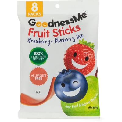 Goodness Me Fruit Sticks Strawberry & Blueberry 8 Pack 120g