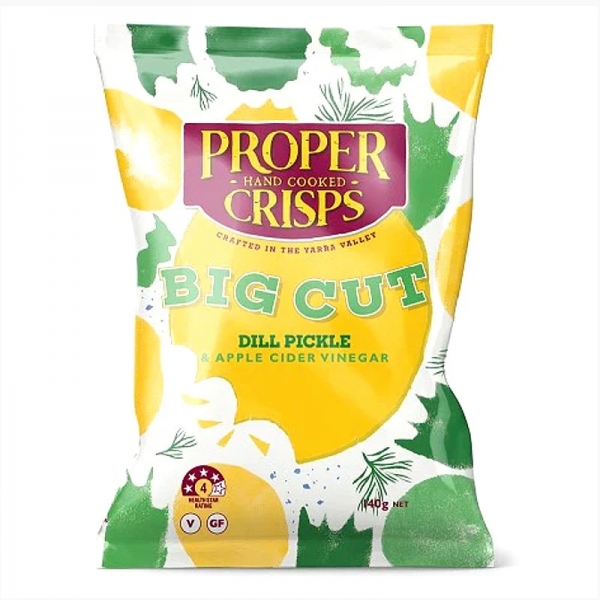 Proper Crisps Dill Pickle Big Cut 140g