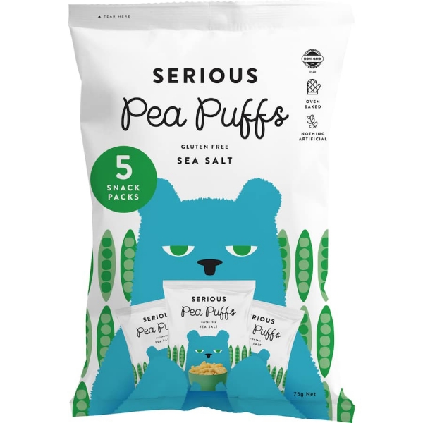 Serious Pea Puffs Sea Salt 5 Pack 75g