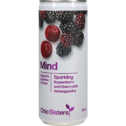 Chia Sisters Sparkling Boysenberry, Cherry, Ashwaganda 250ml