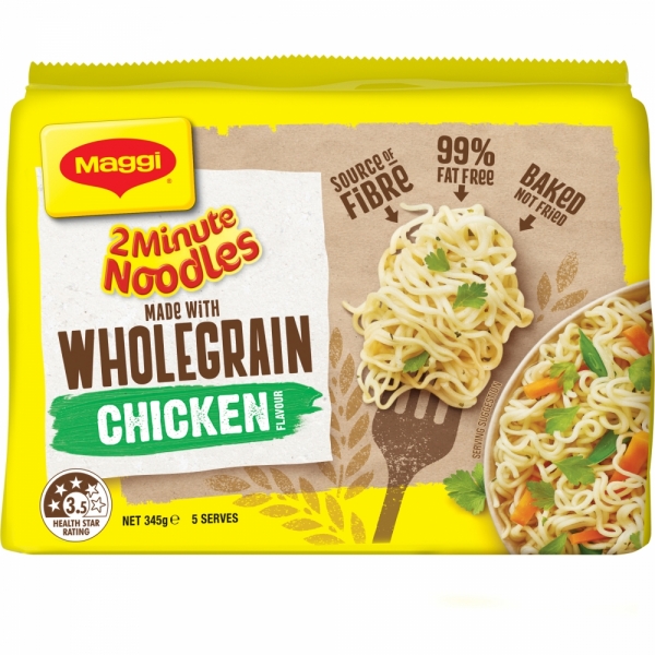 Maggi 2 Minute Noodles Wholegrain Chicken 5 Pack