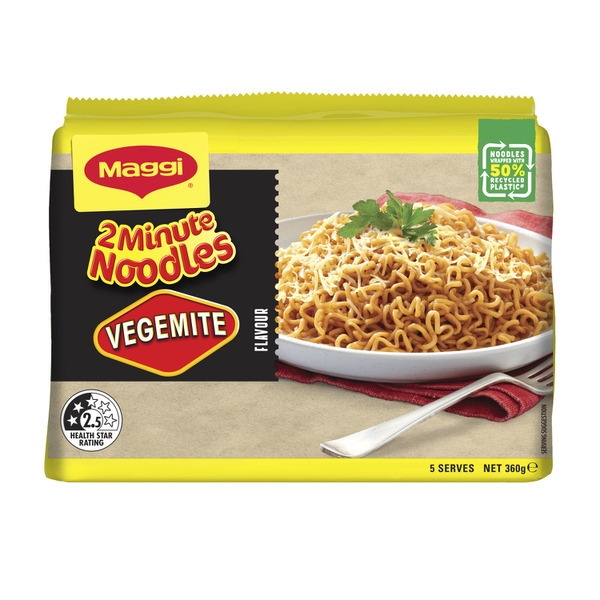 Maggi 2 Minute Noodles Vegemite 5 Pack 325g