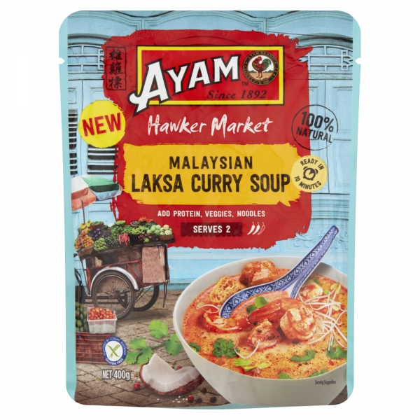 Ayam Hawkers Market Malaysian Laksa Curry Soup Mix 400g