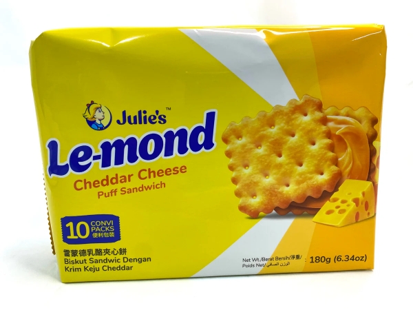 Julie's Le-mond Cheddar Cheese Puff 10 Pack 180g